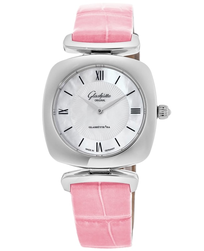 Glashutte Original Lady Collection Pavonina Mother of Pearl Dial Pink Leather Strap Women's Watch 1-03-02-05-02-31
