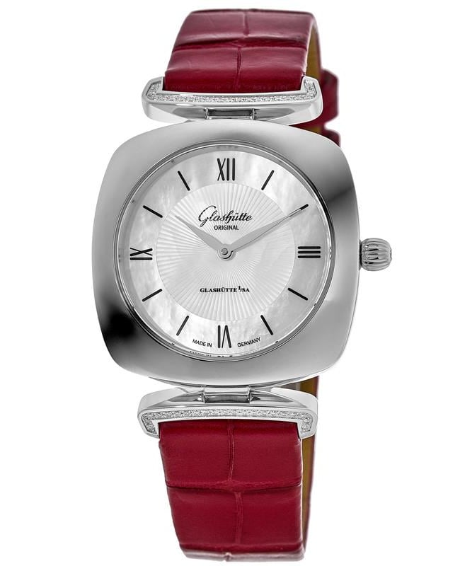 Glashutte Original Pavonina Pavonina Diamond Red Leather Strap  Women’s Watch 1-03-02-05-12-30 1-03-02-05-12-30