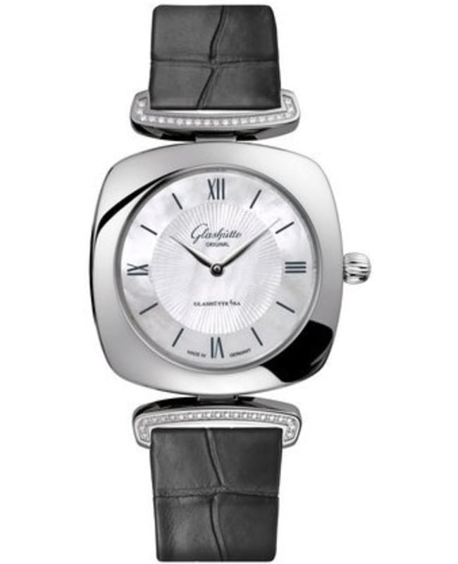 Glashutte Original Lady Collection Pavonina Mother of Pearl Dial Grey Leather Strap Women's Watch 1-03-02-05-12-31
