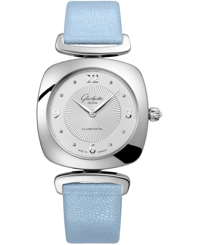 Glashutte Original Pavonina Silver Dial Leather Strap Women's Watch 1-03-02-10-02-34