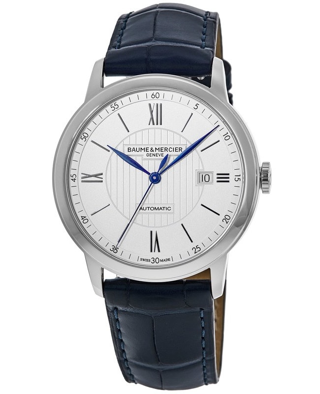 Baume & Mercier Classima Automatic Silver Dial Leather Strap Men’s Watch 10333 10333