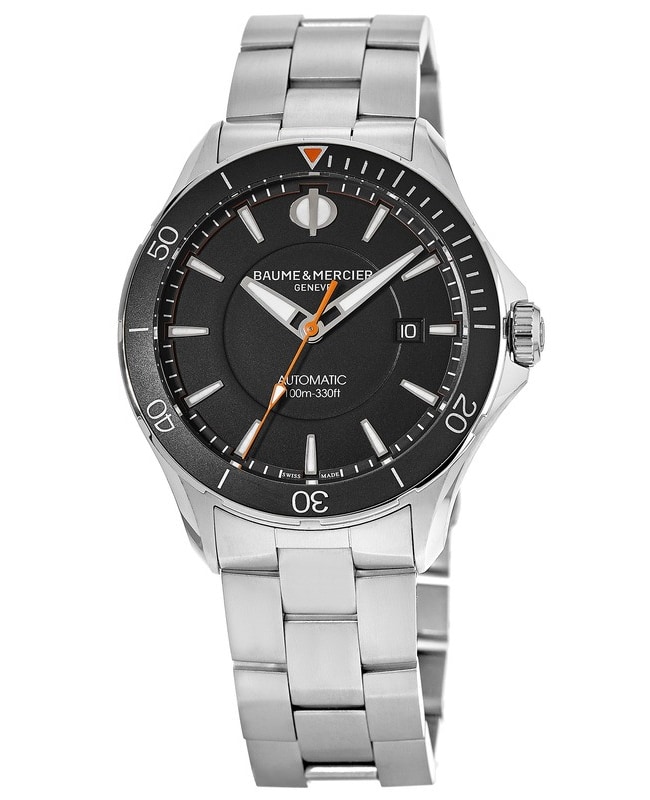 Baume & Mercier Clifton Club Automatic Black Dial Steel Men’s Watch 10340 M0A10340