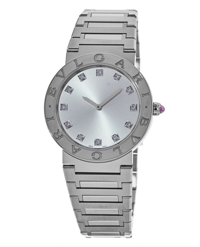 Bulgari BVLGARI BVLGARI Silver Diamond Dial Steel Women's Watch 103455