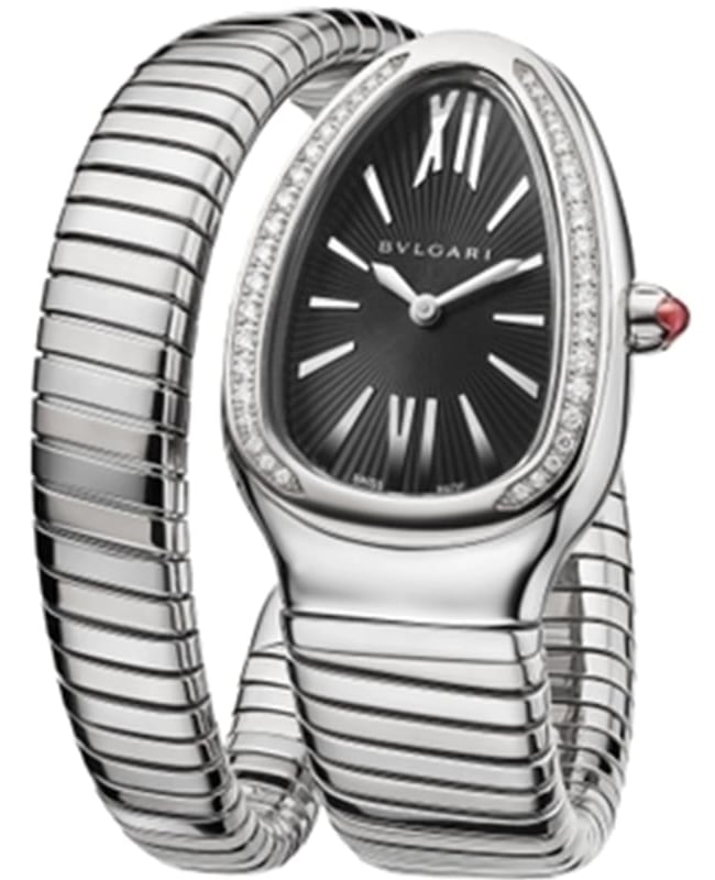 Bulgari Serpenti Tubogas Black Dial Diamond Steel Women’s Watch 103524 103524