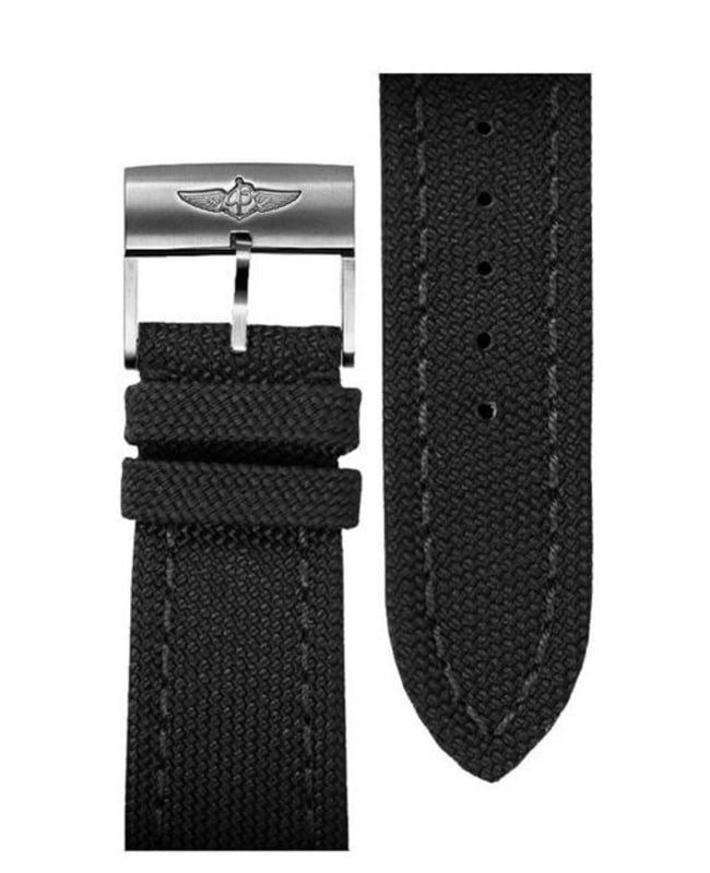 103W Breitling 22/20 Black Canvas Strap With Tang Buckle - BRAND NEW