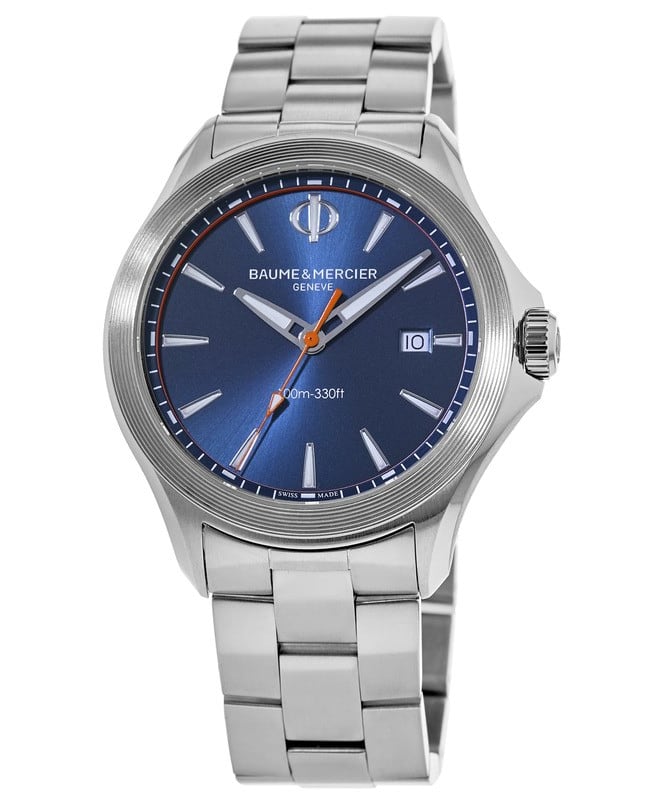 Baume & Mercier Clifton Club Quartz Blue Dial Stainless Steel Men’s Watch 10413 10413