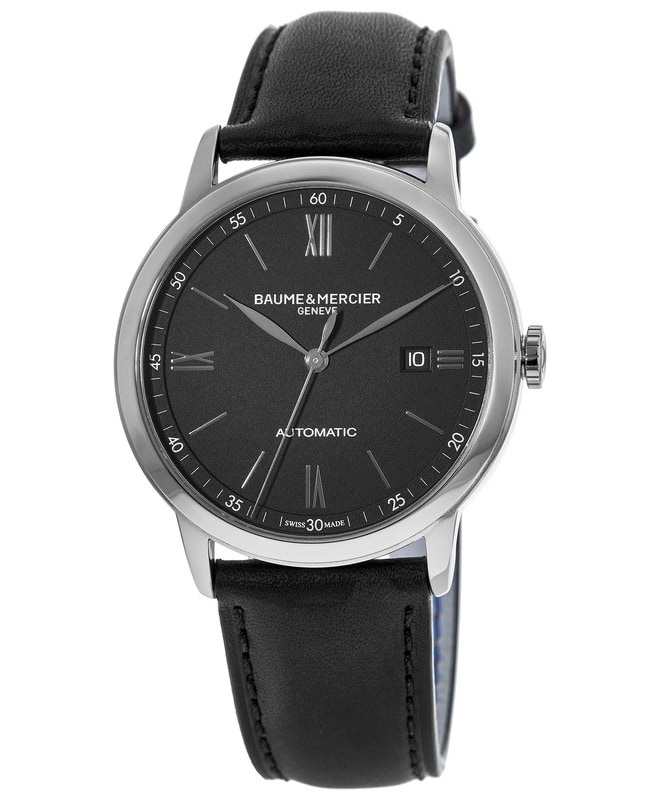 Baume & Mercier Classima Automatic Black Dial Leather Strap Men’s Watch 10453 10453