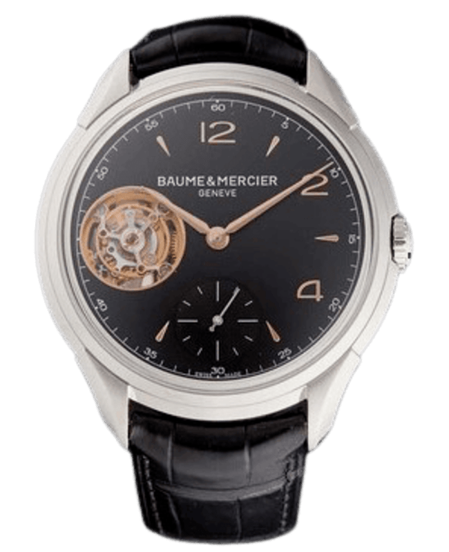 Baume & Mercier Clifton Black Dial Leather Strap Men's Watch 10455