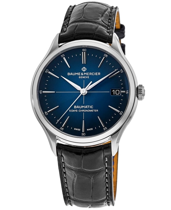 Baume & Mercier Clifton Automatic Blue Dial Leather Strap Men’s Watch 10467 10467