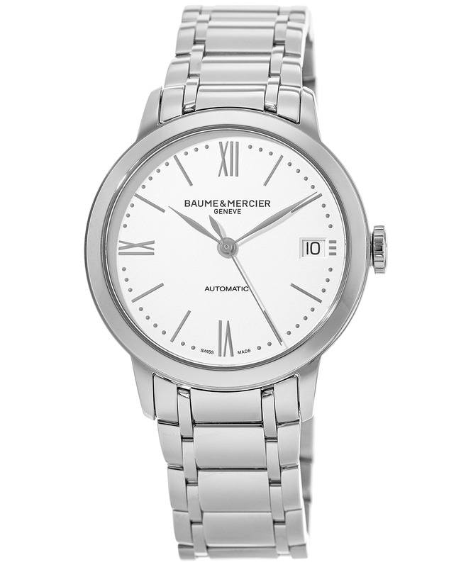 Baume & Mercier Classima Automatic Grey Dial Black Leather Strap Women’s Watch 10495 10495