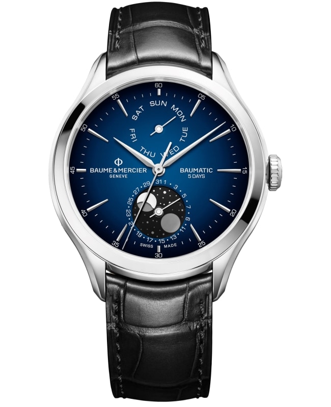 Baume & Mercier Clifton Automatic Blue Dial Leather Strap Men’s Watch 10593 10593