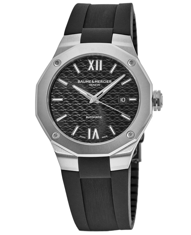 Baume & Mercier Riviera Black Dial Rubber Strap Women’s Watch 10613 10613