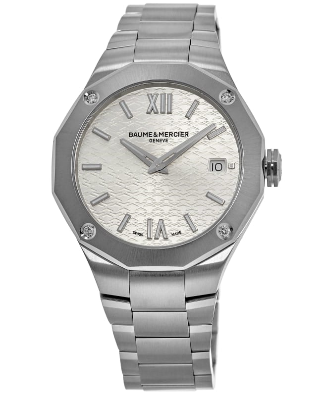Baume & Mercier Riviera Silver Grey Dial Diamond Steel Women's Watch 10614