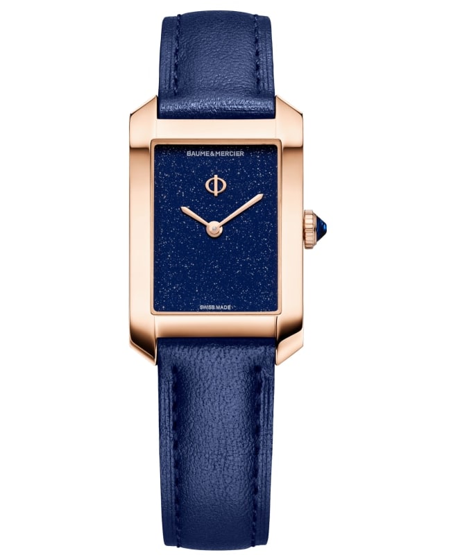 Baume & Mercier Hampton Quartz Blue Dial Leather Strap Women's Watch 10674