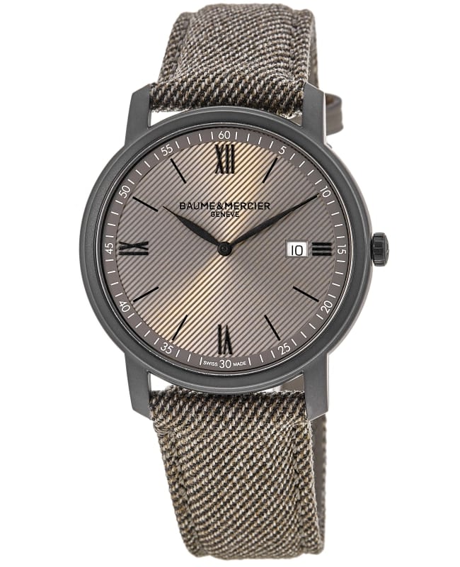 Baume & Mercier Classima Quartz Brown Dial Fabric Strap Men's Watch 10767