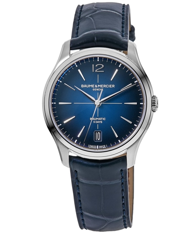 Baume & Mercier Clifton Automatic 39mm Blue Dial Leather Strap Men's Watch 10771