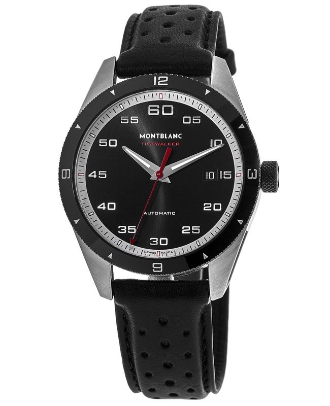 Montblanc Timewalker Date Black Dial Leather Strap Men’s Watch 116061 116061