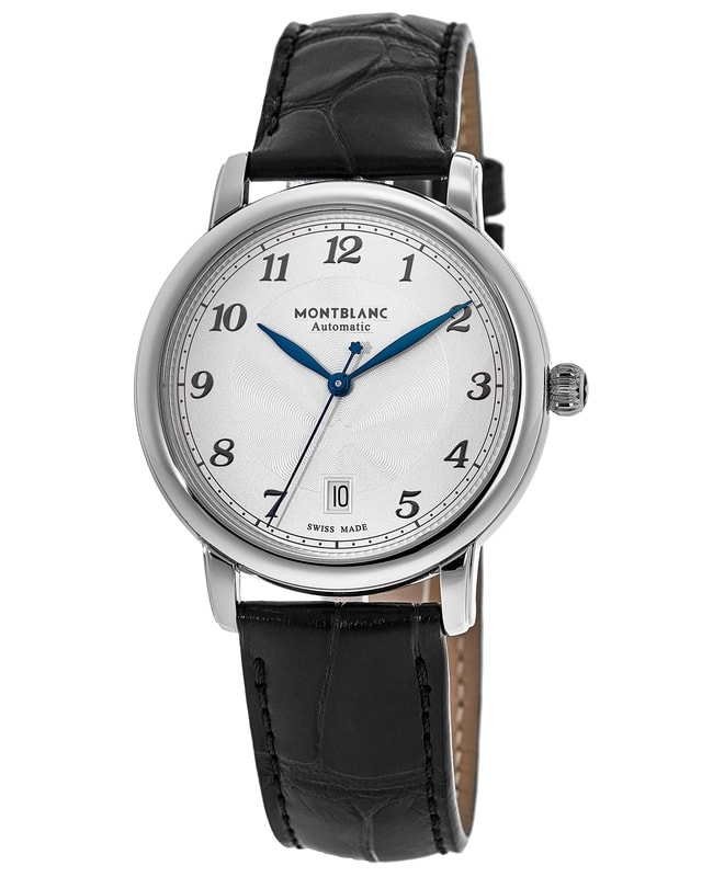 Montblanc Star Legacy White Silver Dial Leather Strap Men's Watch
