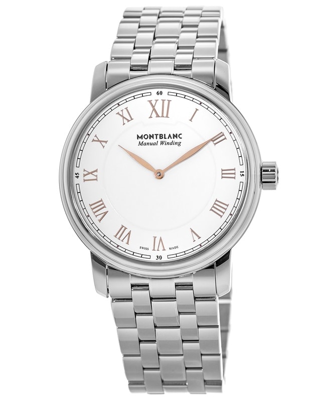 Montblanc Tradition Manual Winding White Dial Steel Men’s Watch 119963 119963