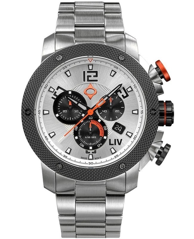 LIV Genesis GX1 Silver Chronograph Dial Steel Swiss Men’s Watch 1220.45.118 SS 1220.45.118 SS