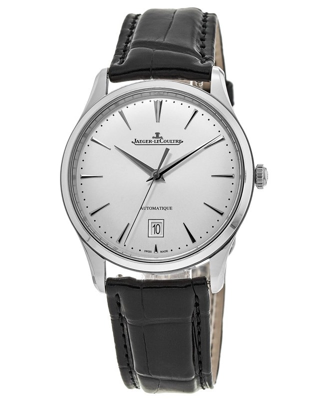 Jaeger LeCoultre Master Ultra Thin Silver Dial Black Leather Strap Men’s Watch 1238420 1238420