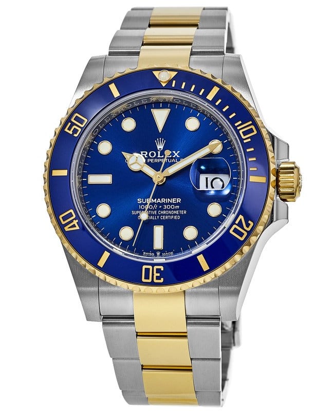 Rolex Submariner Date 41mm Blue Dial Gold & Steel Bracelet Men's Watch ...