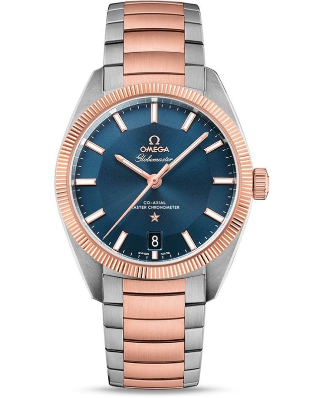 Omega Constellation Globemaster Blue Dial Two-Tone 18K Rose Gold & Stainless Steel Men's Watch 130.20.39.21.03.001