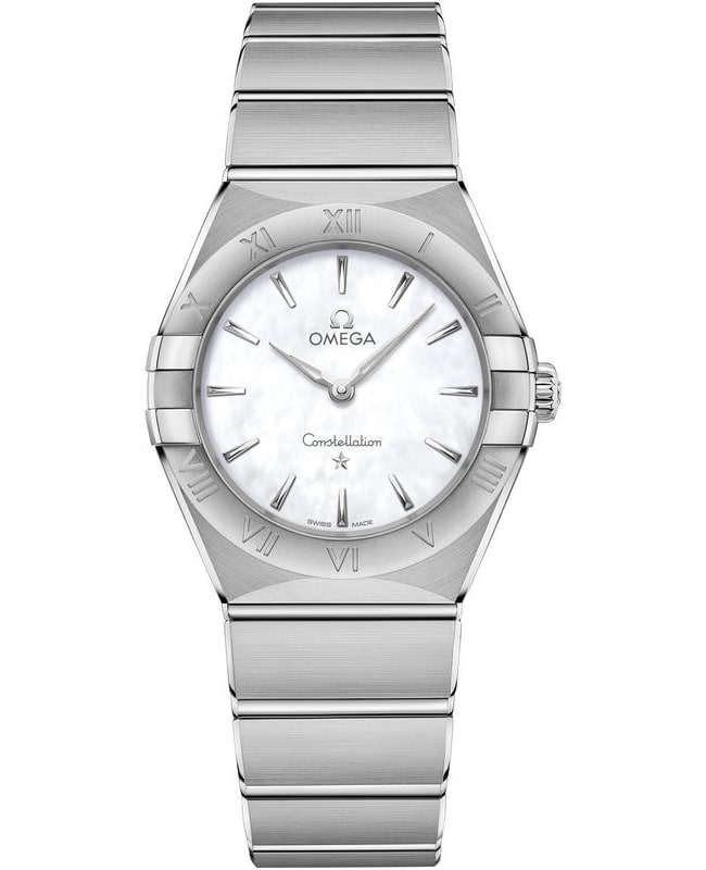 Omega Constellation Manhattan Quartz 28mm Mother of Pearl Dial Stainless Steel Women's Watch 131.10.28.60.05.001