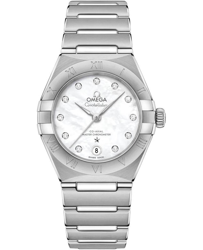 Omega Constellation Manhattan Chronometer 29mm Mother of Pearl Dial Diamond Stainless Steel Women’s Watch 131.10.29.20.55.001 131.10.29.20.55.001