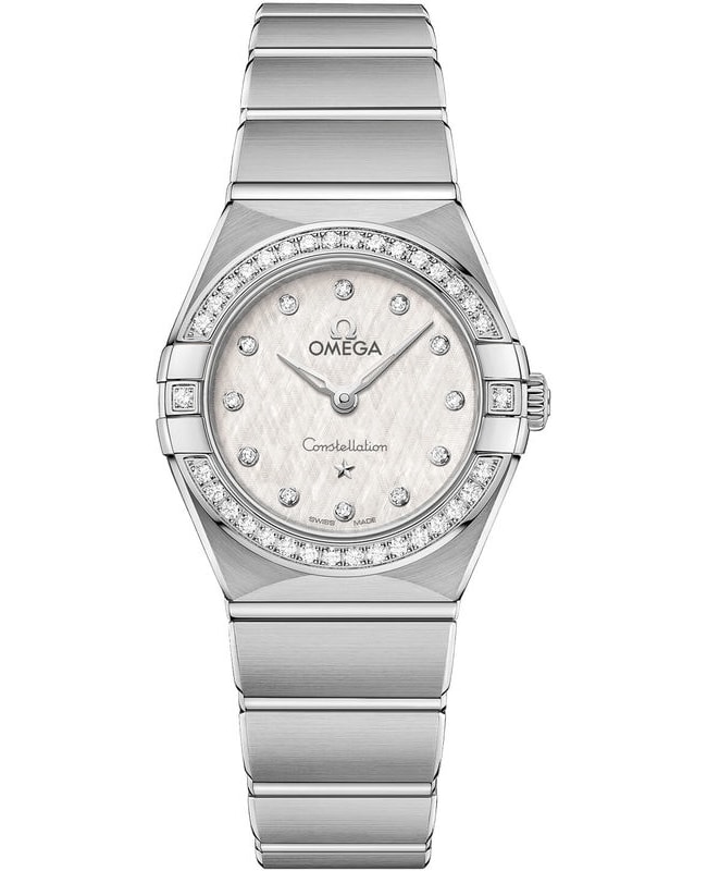 Omega Constellation Manhattan Quartz 25mm Diamond Silver Dial Stainless Steel Women's Watch 131.15.25.60.52.001