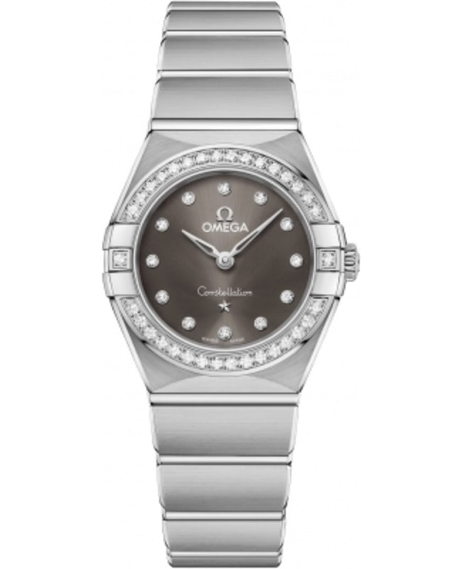 Omega Constellation Manhattan Quartz 25mm Diamond Grey Dial Stainless Steel Women's Watch 131.15.25.60.56.001