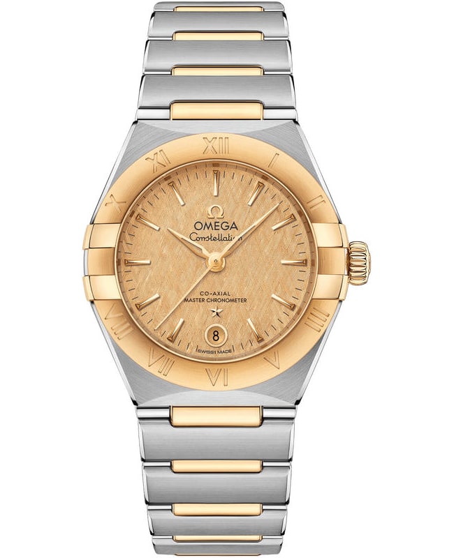 Omega Constellation Manhattan Chronometer 29mm Champagne Dial Two-Tone 18K Yellow Gold & Stainless Steel Women's Watch 131.20.29.20.08.001