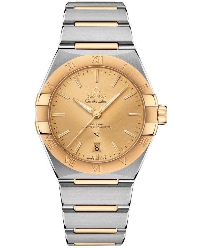 Omega Constellation Co-Axial Master Chronometer Champagne Dial Two-Tone 18K Yellow Gold & Stainless Steel Men's Watch 131.20.39.20.08.001