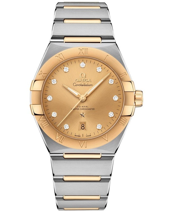 Omega Constellation CoAxial Master Chronometer Champagne Diamond Dial TwoTone 18K Yellow Gold Stainless Steel Mens Watch 13120392058001 131 Omega Constellation CoAxial Master Chronometer Champagne Diamond Dial TwoTone 18K Yellow Gold Stainless Steel Mens Watch 13120392058001 131