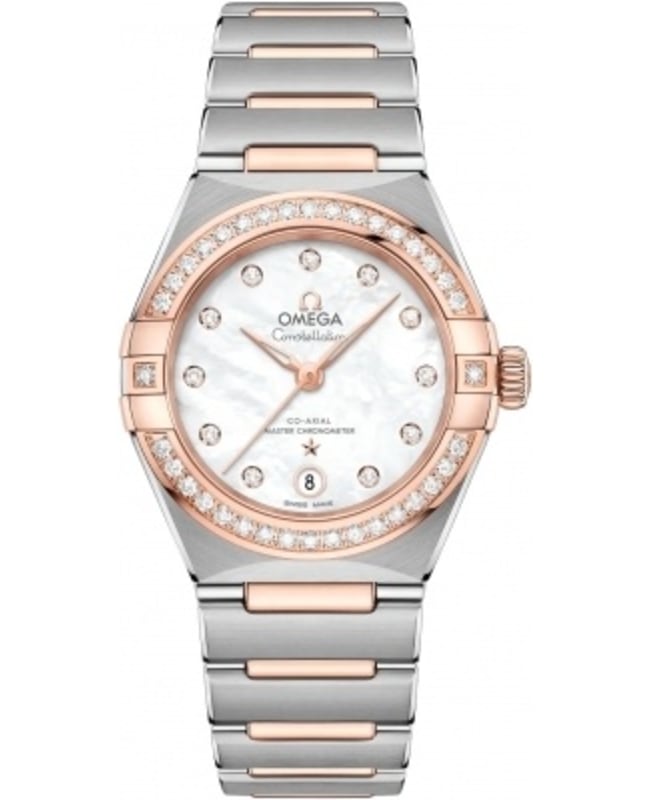 Omega Constellation Manhattan Chronometer 29mm Mother of Pearl Dial Diamond Rose Gold and Stainless Steel Women’s Watch 131.25.29.20.55.001 131.25.29. Omega Constellation Manhattan Chronometer 29mm Mother of Pearl Dial Diamond Rose Gold and Stainless Steel Women’s Watch 131.25.29.20.55.001 131.25.29.