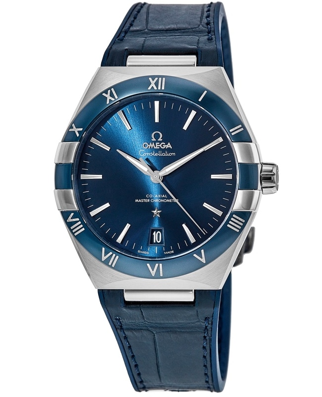 Omega Constellation Co-Axial Master Chronometer Blue Dial Blue Leather Strap Men’s Watch 131.33.41.21.03.001 131.33.41.21.03.001