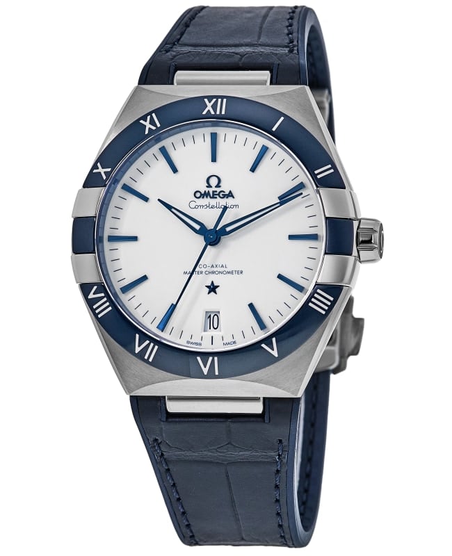 Omega Constellation Co-Axial Master Chronometer White Dial Leather Strap Men's Watch 131.33.41.21.04.001