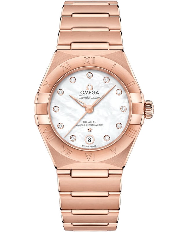 Omega Constellation Manhattan Chronometer 29mm Mother of Pearl Dial Diamond Rose Gold Women’s Watch 131.50.29.20.55.001 131.50.29.20.55.001