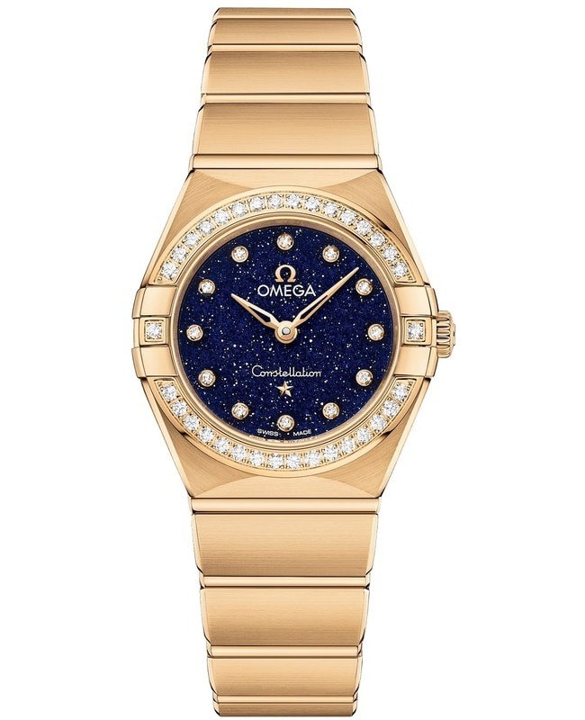 Omega Constellation Manhattan Quartz 25mm Blue Dial Diamond Yellow Gold Women’s Watch 131.55.25.60.53.001 131.55.25.60.53.001