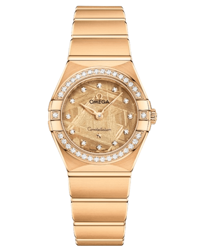 Omega Constellation Quartz 25mm Diamond Yellow Dial 18K Yellow Gold Women's Watch 131.55.25.60.99.003