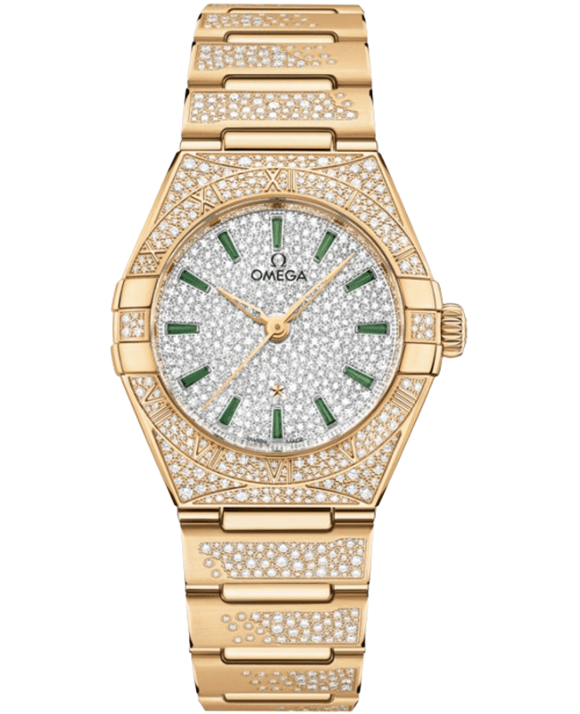 Omega Constellation Chronometer 29mm Diamond Dial 18K Rose Gold Women's Watch 131.55.29.20.99.002