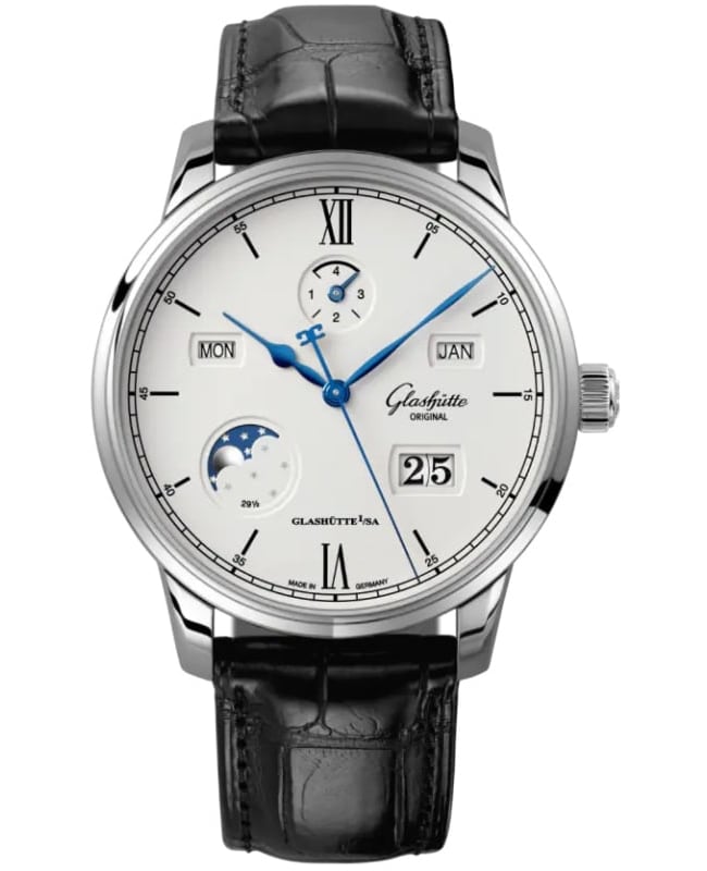 Glashutte Original Senator Excellence Perpetual Calendar Silver Dial Leather Strap Mens Watch 1-36-02-01-02-61 1-36-02-01-02-61 18800$