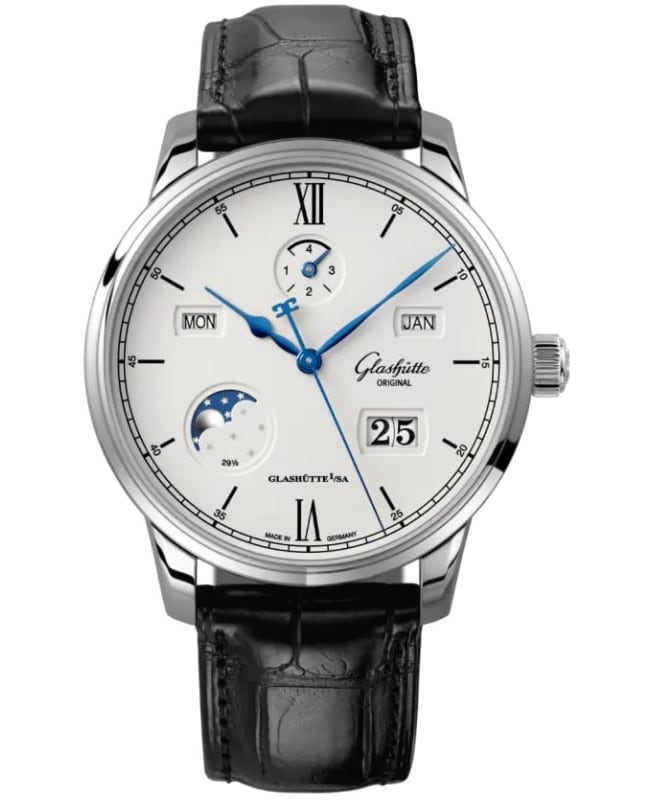 Glashutte Original Senator Excellence Perpetual Calendar Silver Dial Leather Strap Men’s Watch 1-36-02-01-02-61 1-36-02-01-02-61