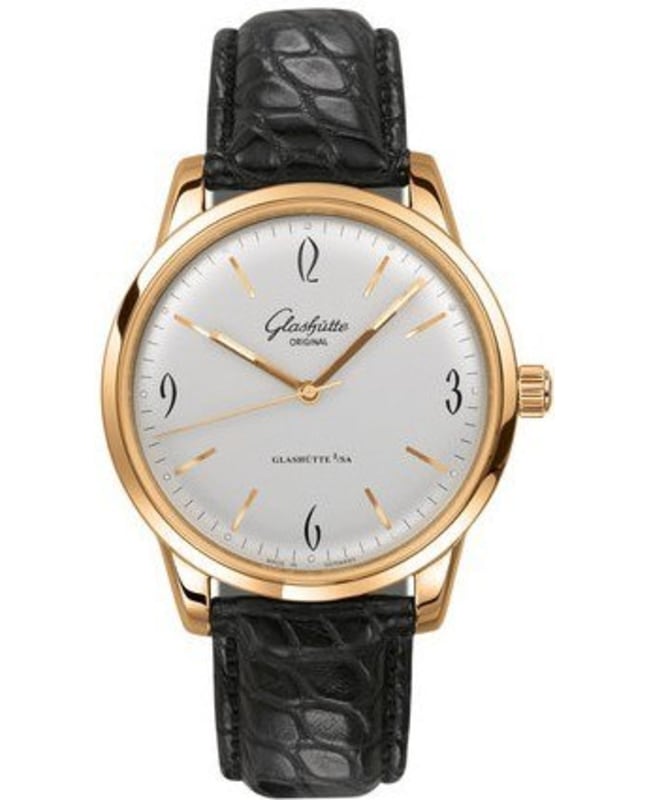 Glashutte Original 20th Century Vintage Senator Sixties Silver Dial Black Leather Strap Men’s Watch 1-39-52-01-01-04 1-39-52-01-01-04