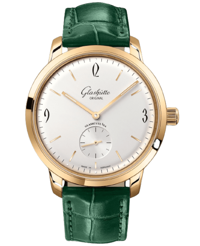 Glashutte Original Silver Dial Rose Gold Leather Strap Men's Watch 1-39-60-01-01-04