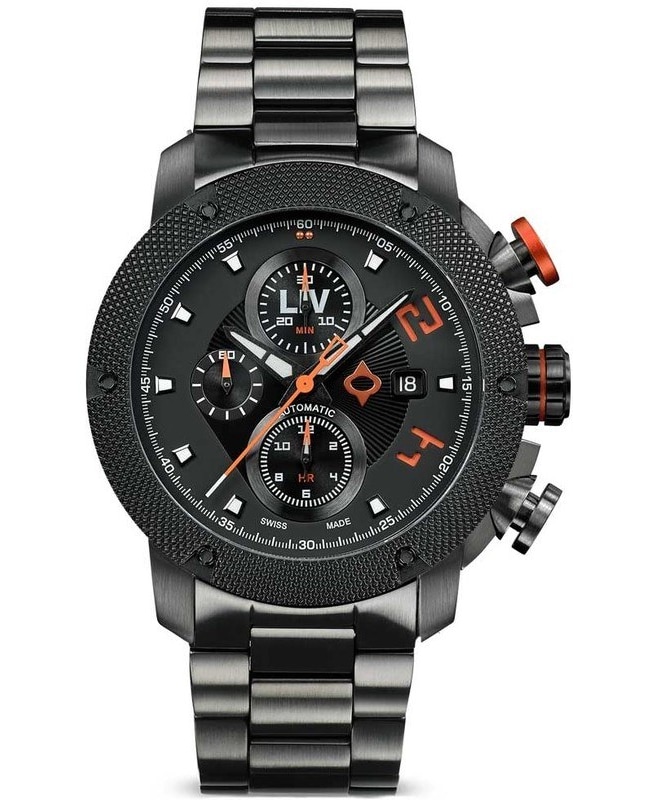 LIV Genesis GX-AC Limited Edition Black Chronograph Dial Steel Swiss Men’s Watch 1410.46.10.F23BIP SS 1410.46.10.F23BIP SS