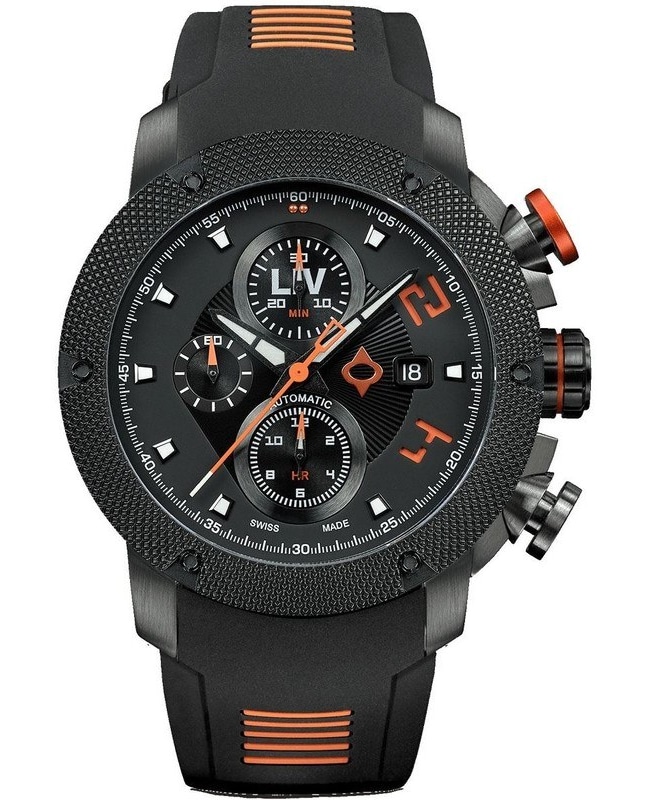 LIV Genesis GX-AC Limited Edition Black Chronograph Dial Silicone Strap Swiss Men’s Watch 1410.46.10 SB 1410.46.10 SB