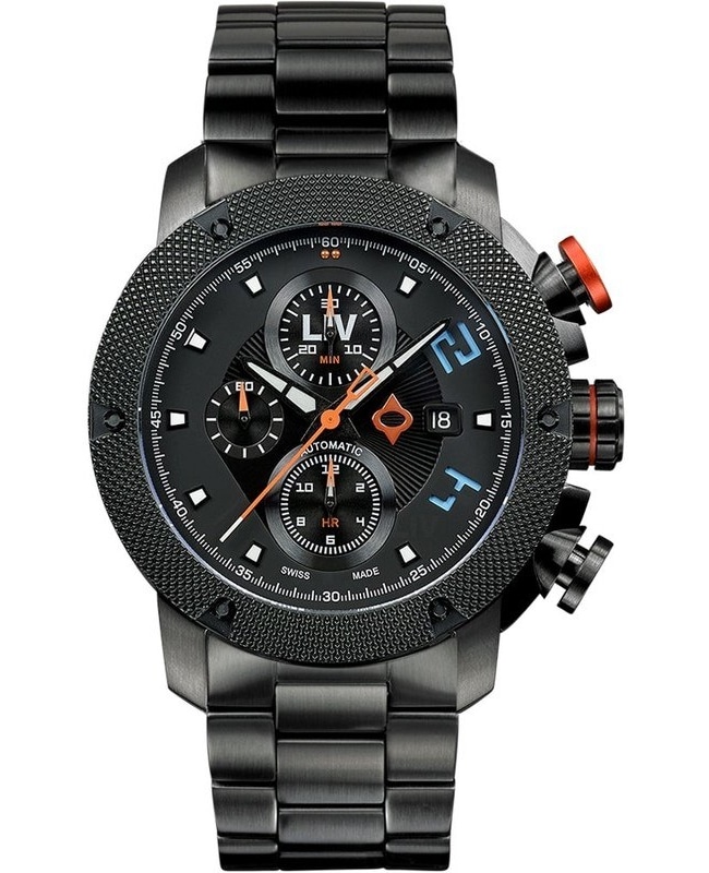 LIV Genesis GX-AC Limited Edition Black Chronograph Dial Steel Swiss Men’s Watch 1420.46.19 SS 1420.46.19 SS