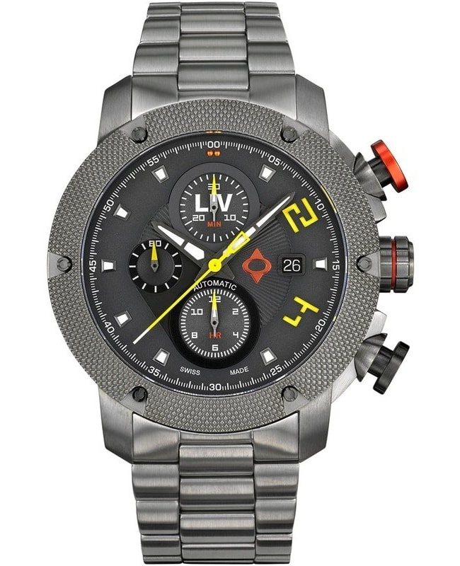 LIV Genesis GX-AC Grey Chronograph Dial Steel Swiss Men’s Watch 1440.46.13.F23GIP SS 1440.46.13.F23GIP SS