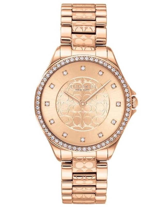 Coach Astor Rose Dial Crystal Steel Women’s Watch 14503505 14503505